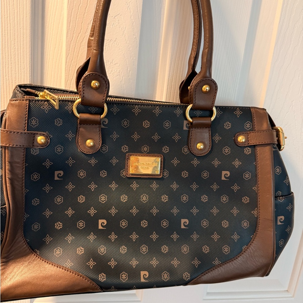 Pierre Cardin Black and Brown Satchel